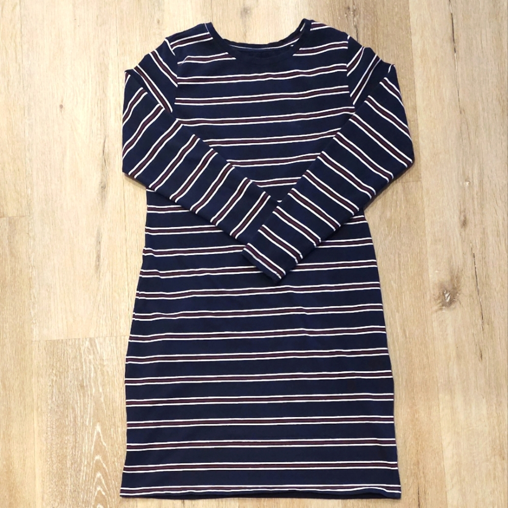 Long Sleeve Striped T-shirt Dress